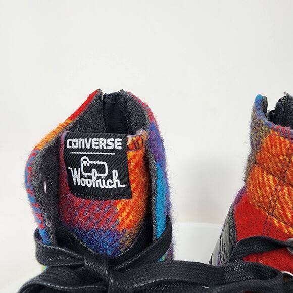 Converse X Woolrich Plaid High Top Sneakers Women 6.5 Multicolor Wool Chuck - Picture 4 of 15